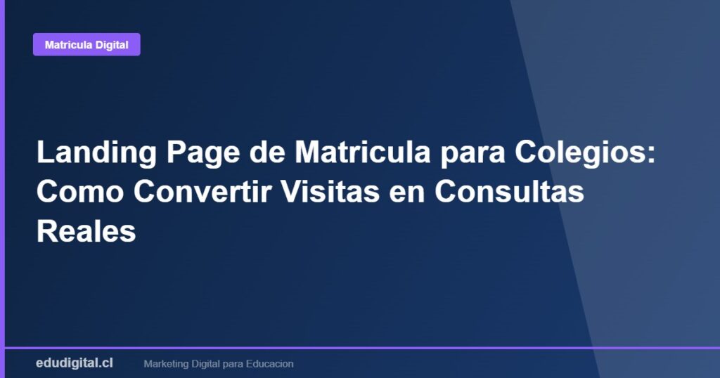Landing Page de Matricula para Colegios