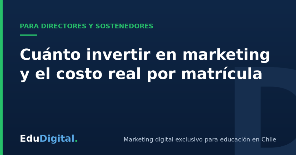 Cuánto invertir en marketing un colegio y costo por matrícula — EduDigital